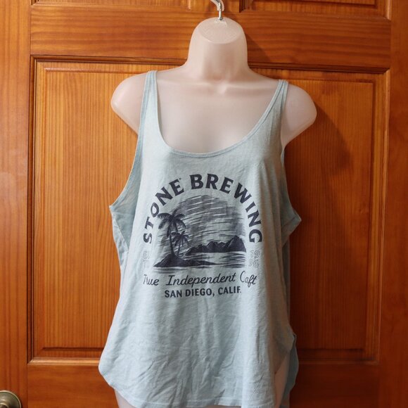Stone Brewing Light Blue Tank Top Graphic Logo Stain XXL - Picture 1 of 7